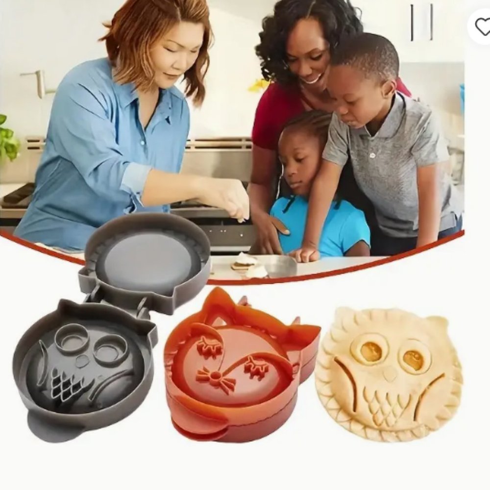 Fox And Owl Hand Pie Press Mold For Baking - NWT